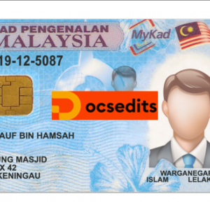 Malaysia ID Card Psd Template