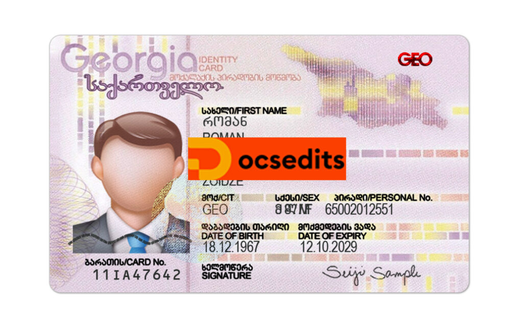 Georgia ID Card PSD Template - USA Valuable driving license ID card and ...