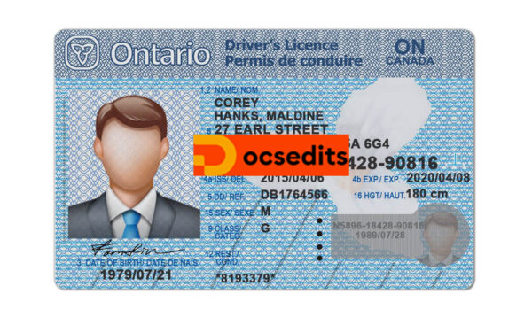 Ontario Driver License PSD Template