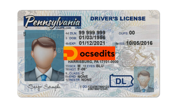 Pennsylvania Driver License PSD Template