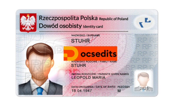Poland ID Card PSD Template