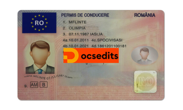Romania Driver License PSD Template