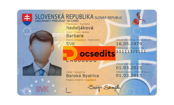 Slovak ID Card PSD Template